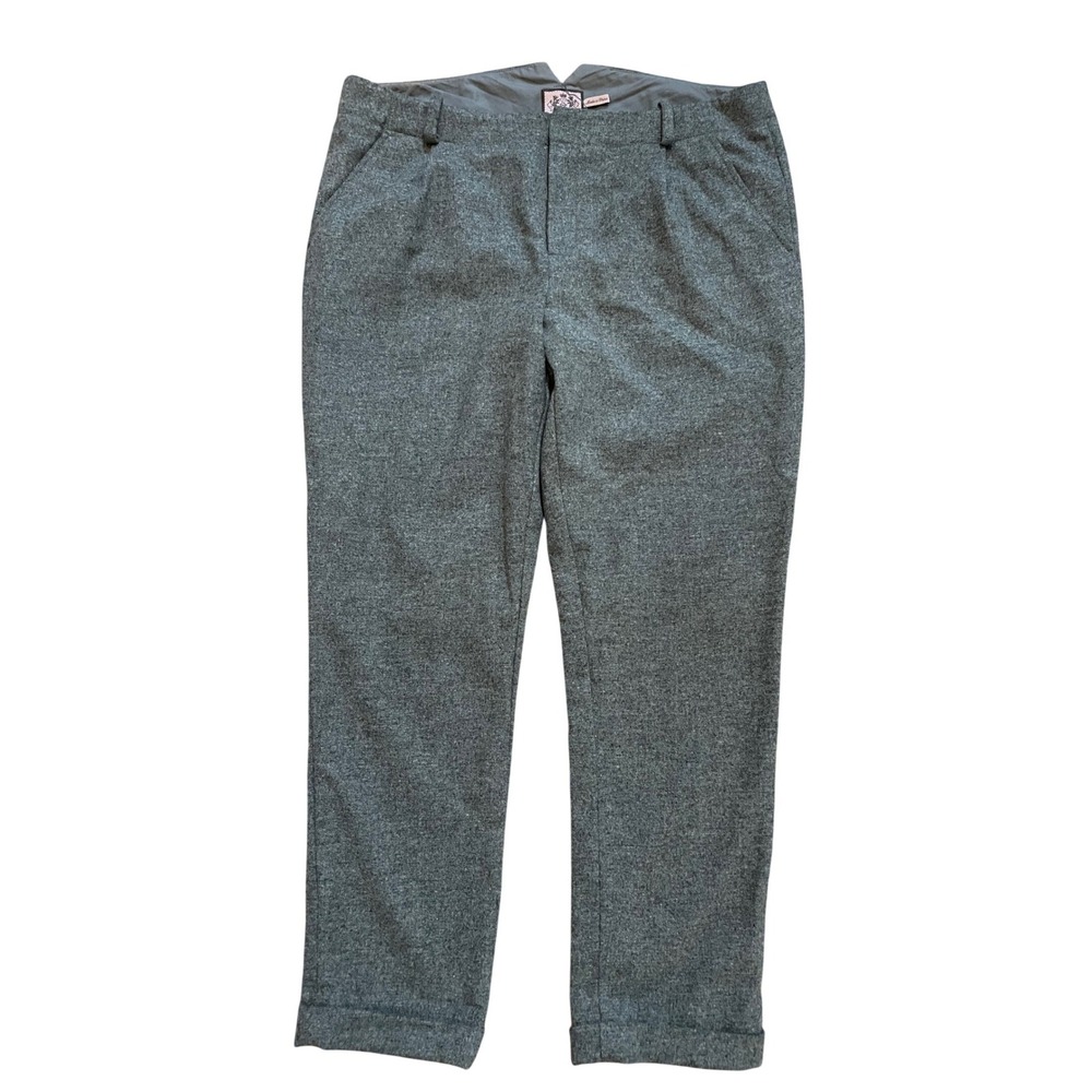 Juicy Couture Wool Blend Dress Pants Trousers Gray Size 12‎ Pleated Cuffed
